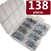 BLUE DONUTS Wood Screw Assortment, Stainless Steel, 138 PCS BD3536223